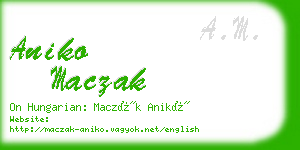 aniko maczak business card